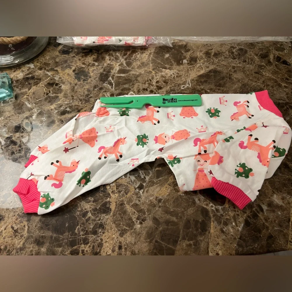 Weenie Warmers Princess Unicorn PJs feature happy little unicorns white & Pink
